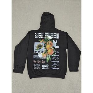 Civil Regime Hoodie Mens Medium Black Nectar Of Life Graphic Pullover Streetwear